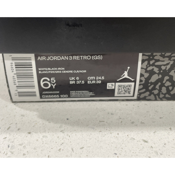 Jordan 3 Retro Hide N' Sneak Size 6.5Y /8W Black Elephant DX6665-100 - Picture 15 of 16